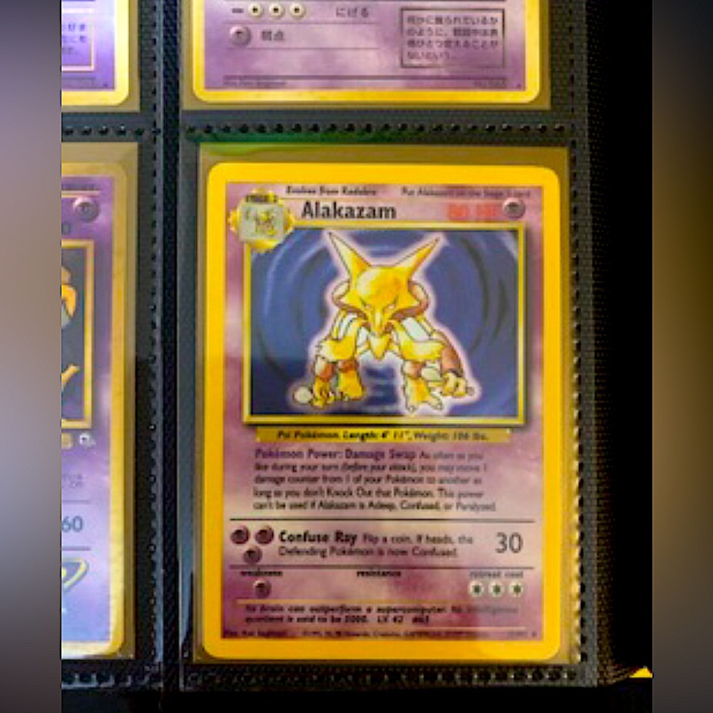 1999 Pokemon TCG Base Set Unlimited #1 Alakazam Holographic WOTC EXCELLENT